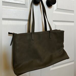 Universal Threads Olive Green triple compartment work tote
